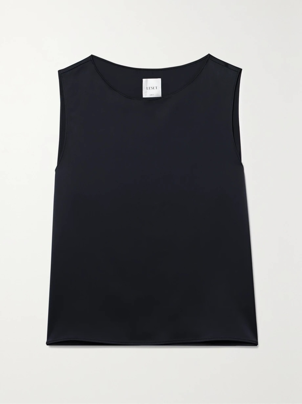 LESET Barb Midnight Blue Satin Tank